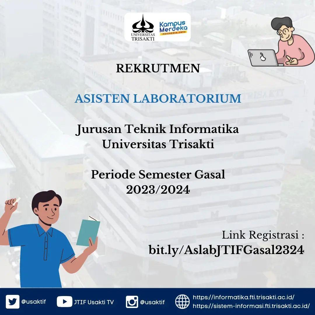 Rekrutmen Asisten Laboratorium Informatika Gasal 2023 2024 Prodi