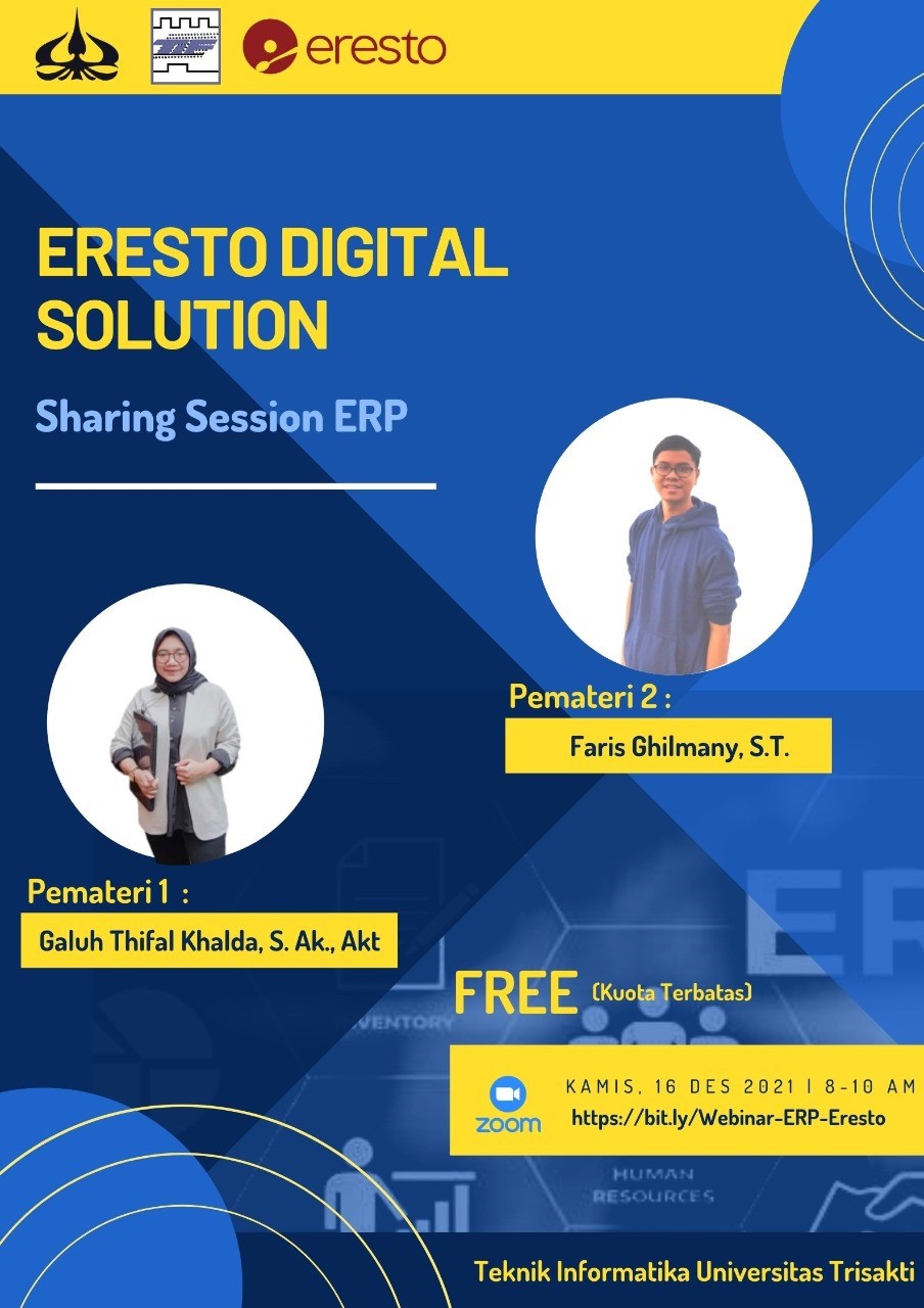 Sharing session : Enterprise Reource Planning (ERP) ERESTO DIGITAL SOLUTION  - Prodi Teknik Informatika